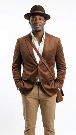 Mens Fashion Sport Coat - Micro Suede
