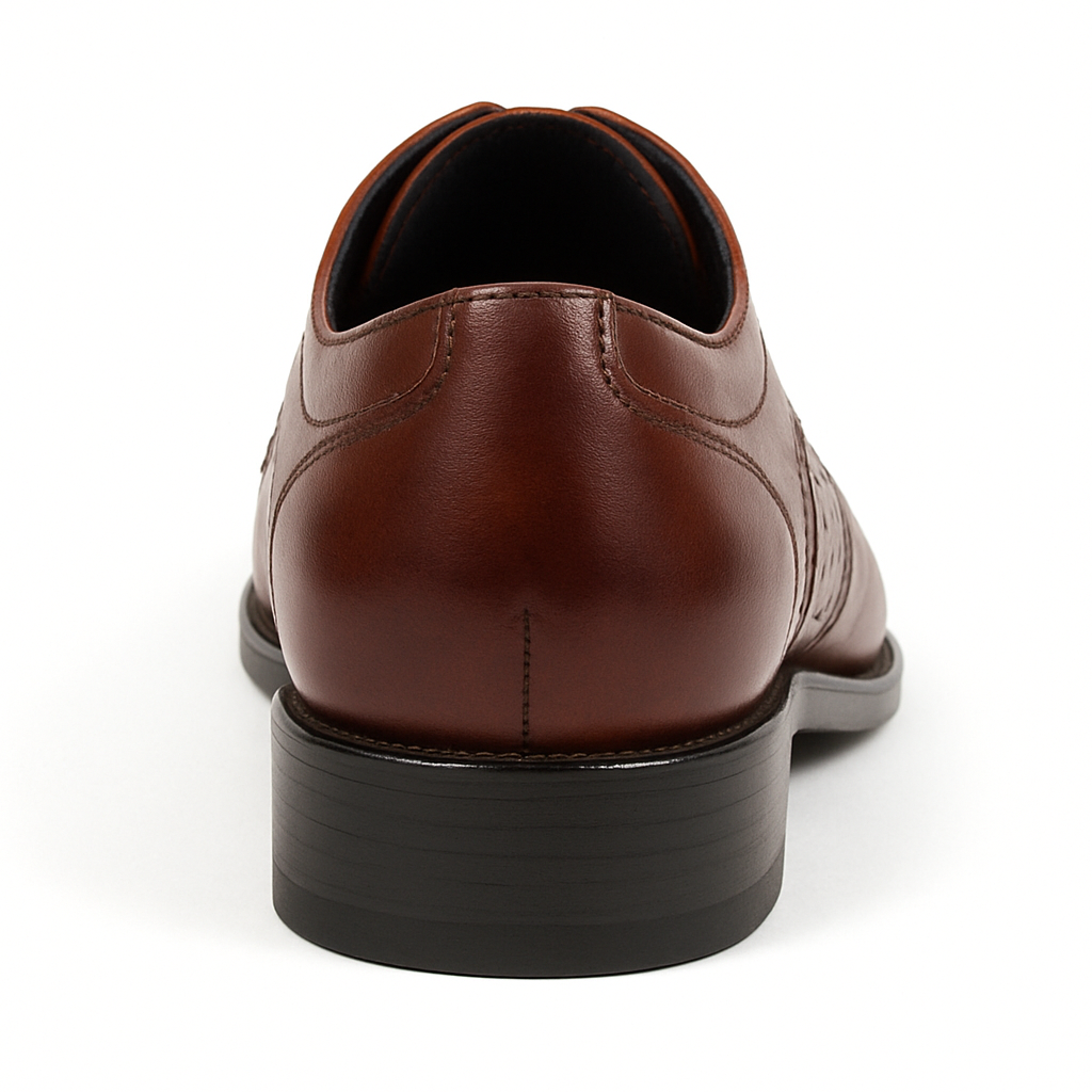 Mens Carrucci Ostrich Embossed Leather Wingtip Dress Shoe in Oxblood - 8