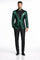 Emerald Green Paisley Tuxedo Suit - Prom Floral Tuxedo Suit - Groom Wedding Suit