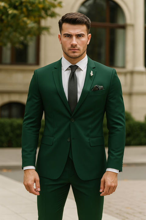 Emerald Green Suit - Slim Fit Wedding Suit For Groom and Groomsmen