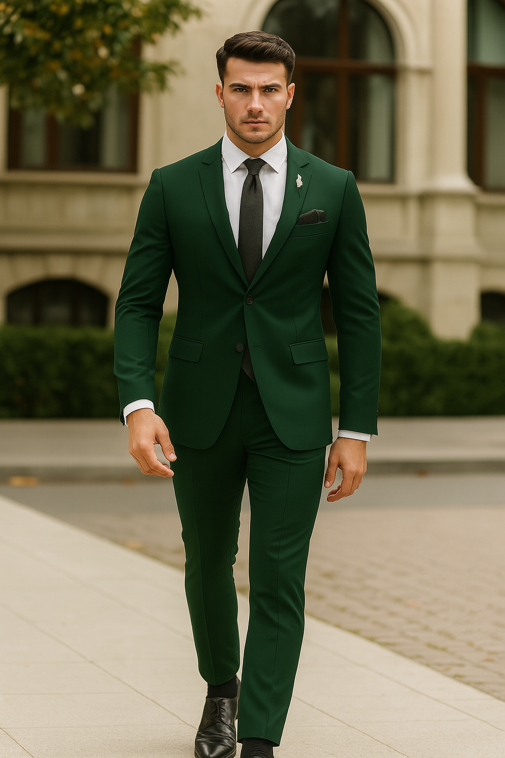 Emerald Green Suit - Slim Fit Wedding Suit For Groom and Groomsmen - Coat Size 38