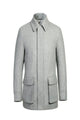 Gray Slim Fit Wool Blend Short Coat