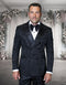 Statement Men's 2 Piece Modern Fit Double Breasted Tuxedo - Floral Rhinestone Design