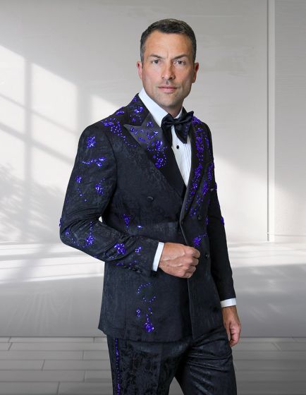 Statement Men's 3 Piece Modern Fit Tuxedo - Satin Peak Lapel