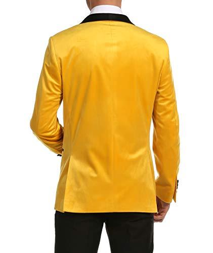 Enzo Gold Slim Fit Velvet Shawl Tuxedo Blazer For Men - 36 R