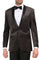 Grey  Slim  Fit Velvet Shawl Collar Tuxedo Blazer