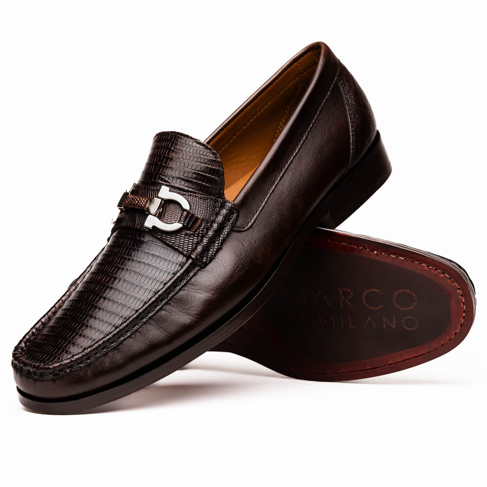 Marco Di Milano Enzo Brown Lizard Bit Loafers - 8