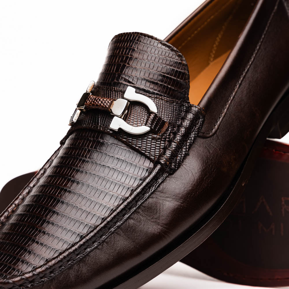 Marco Di Milano Enzo Brown Lizard Bit Loafers - 8