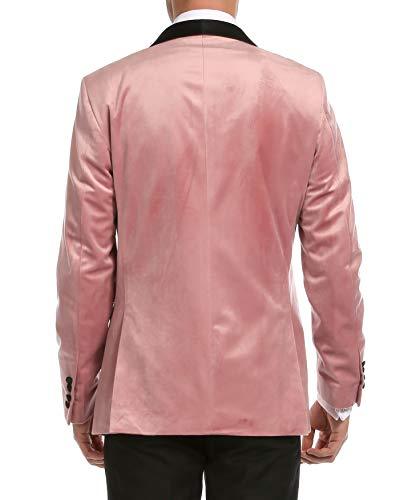 ENZO PINK SLIM FIT VELVET SHAWL TUXEDO BLAZER - 36 R
