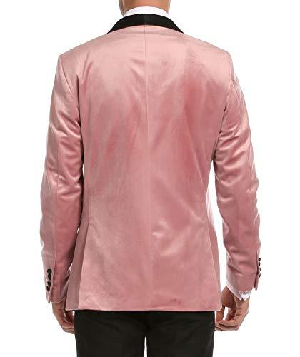 ENZO PINK SLIM FIT VELVET SHAWL TUXEDO BLAZER