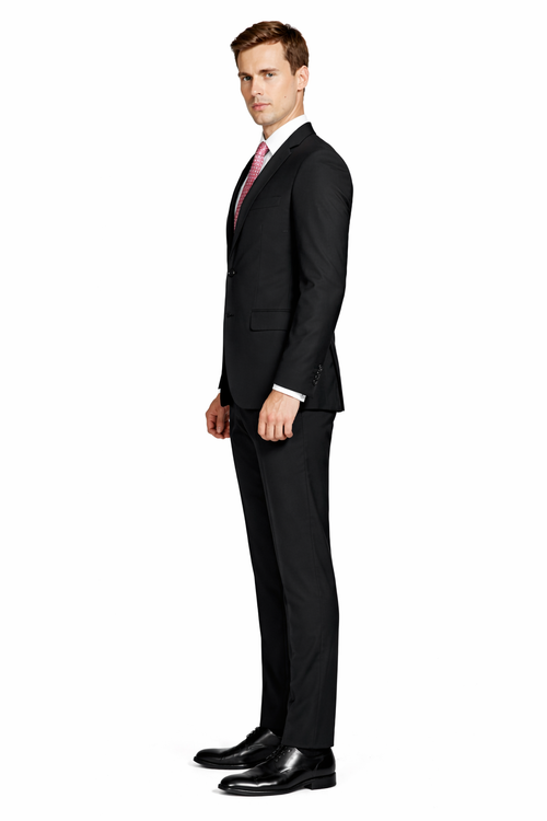 Enzo Solid Black Suit
