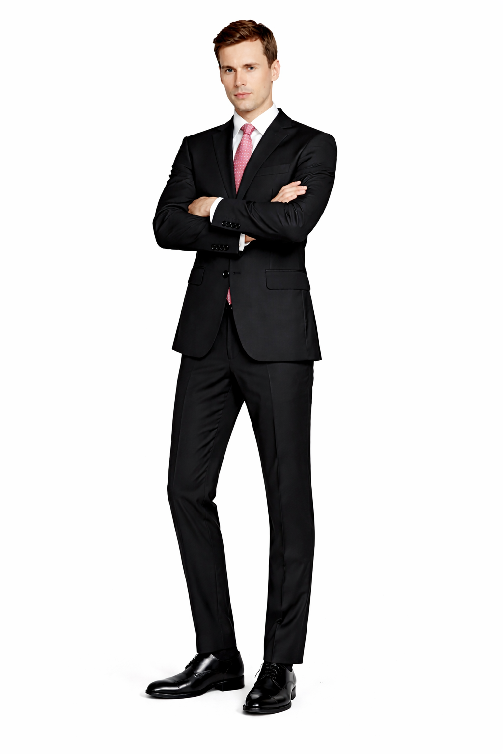 Enzo Solid Black Suit - Modern