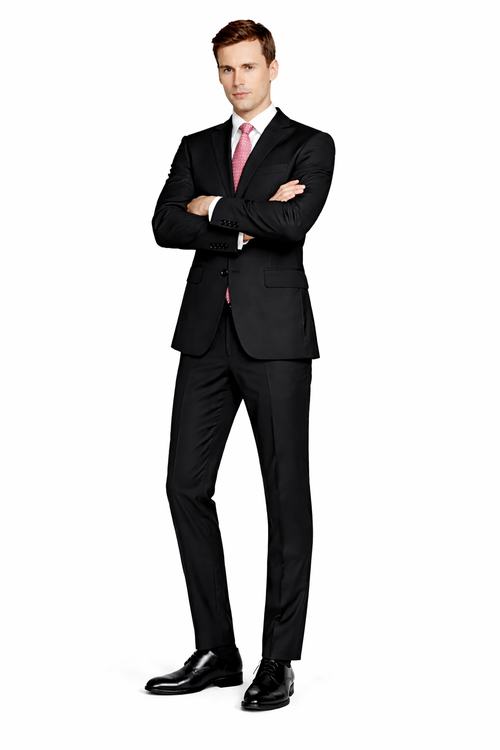 Enzo Solid Black Suit