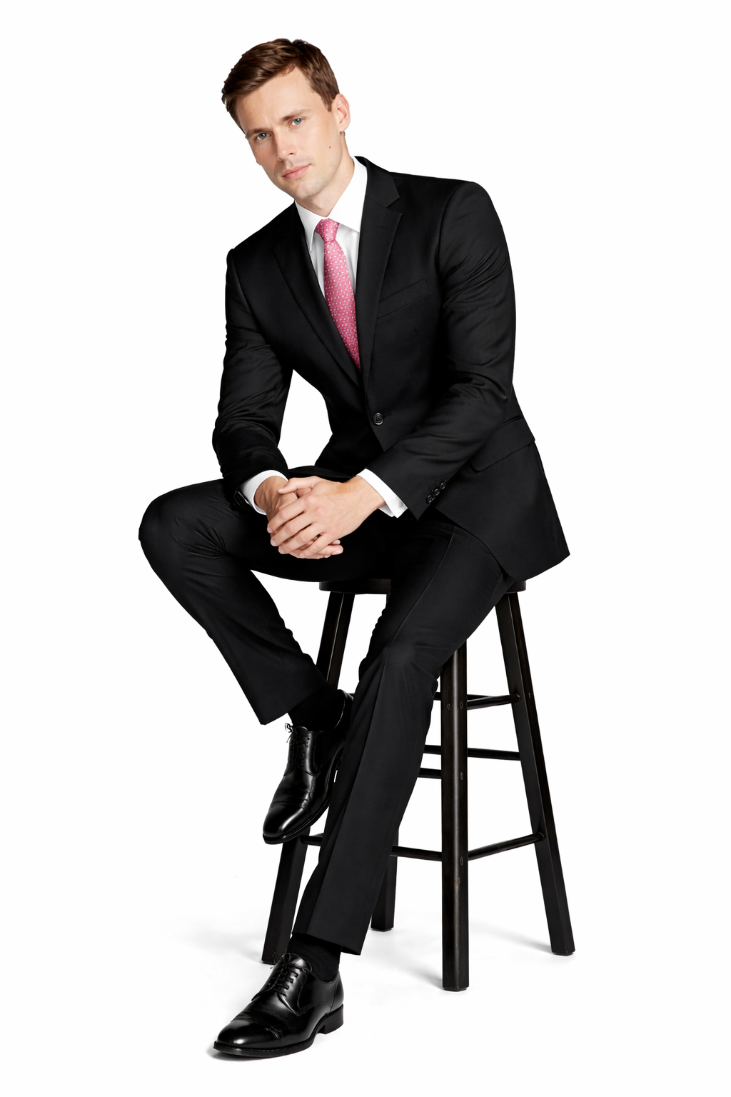 Enzo Solid Black Suit - Modern