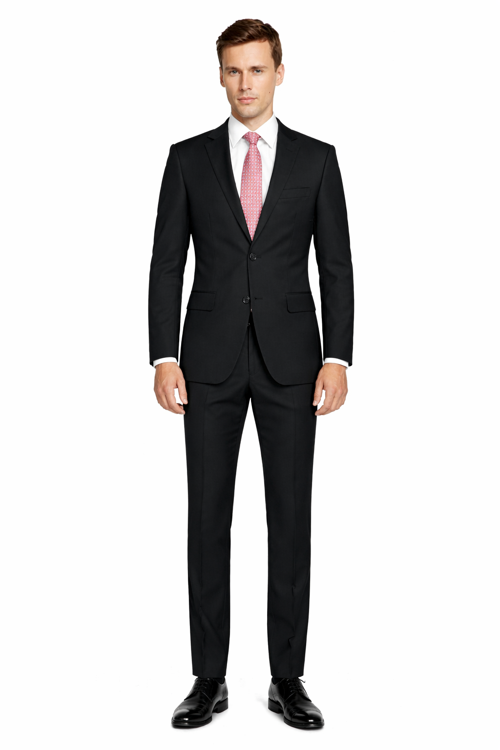 Enzo Solid Black Suit - Modern