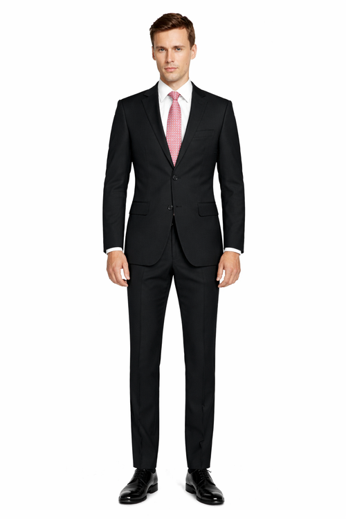 Enzo Solid Black Suit