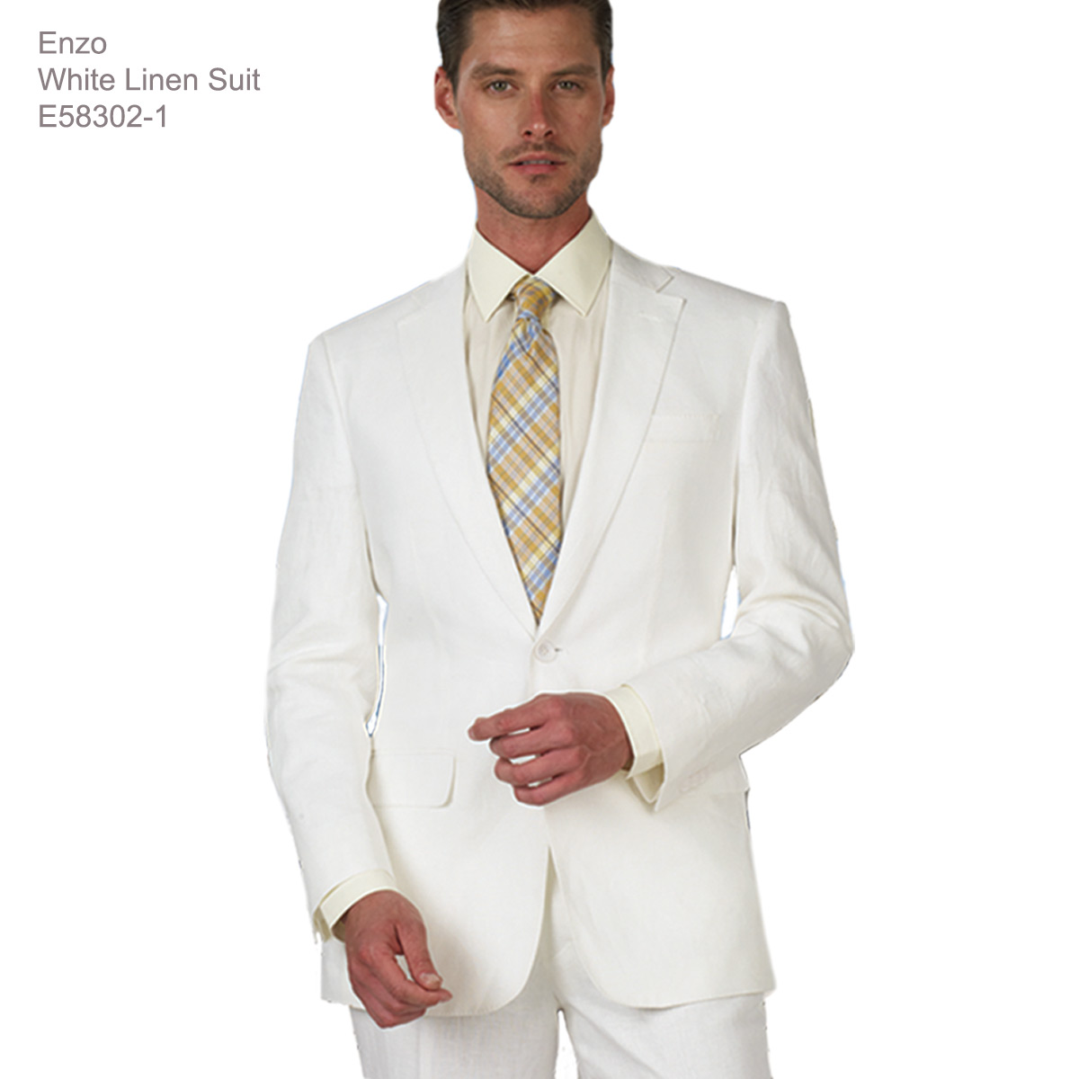 Enzo White, Khaki or Blue Linen Suits/ Free Shipping - 34 Short or Extra Small
