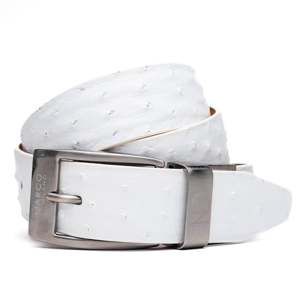 Marco Di Milano Domenico Belt - White Leather Luxury Shoe