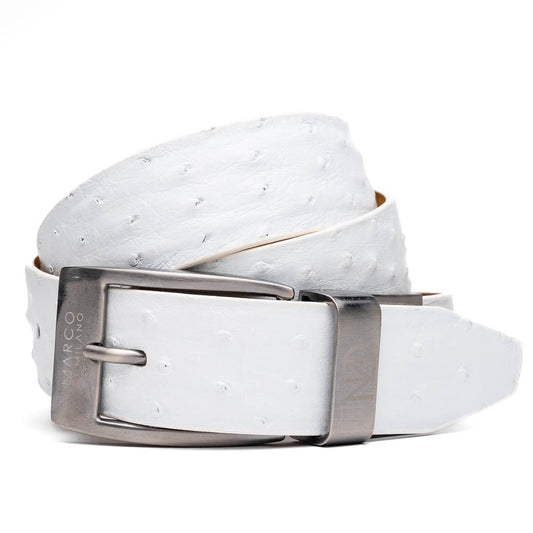 Marco Di Milano Domenico Belt - White Leather Luxury Shoe
