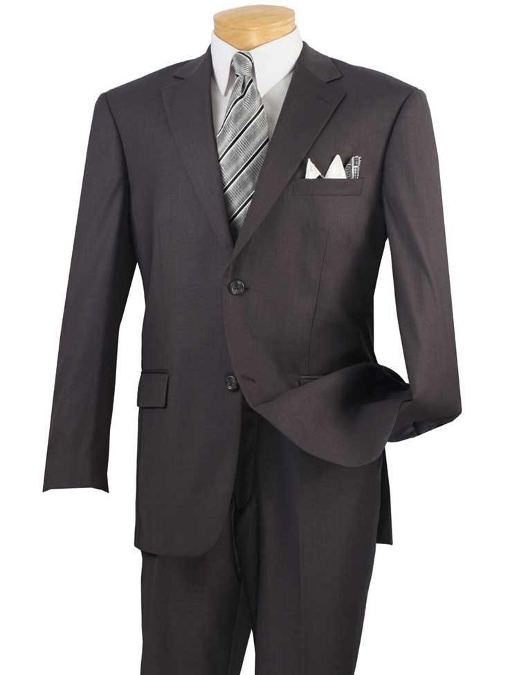 Executive 2 Piece Regular Fit Suit Color Heather Gray - 34 Short  - 28 Waist