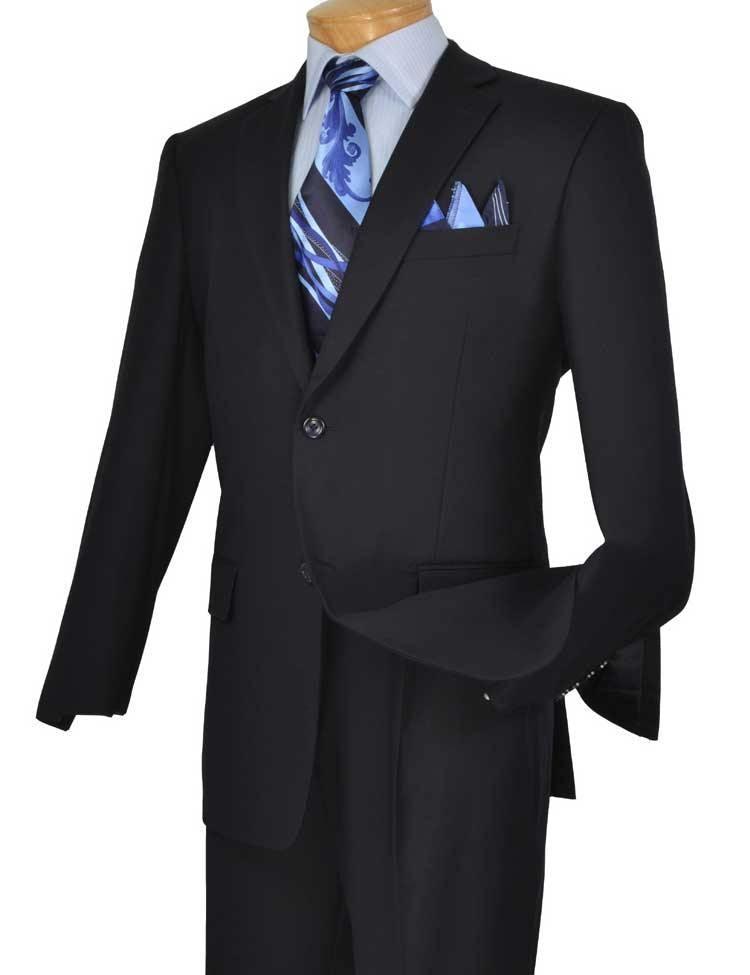 Executive Classic Fit Two Piece Suit Color Solid Navy - 36 Short  - 30 Waist