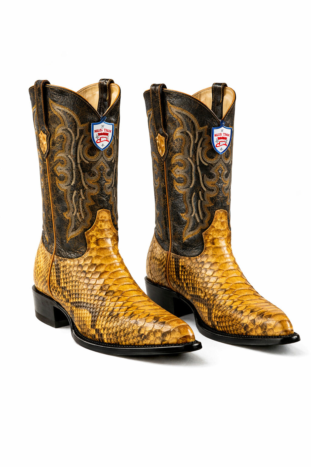 Men's Wild West Python Skin J Toe Boots 29957-New Designer Collection - 6
