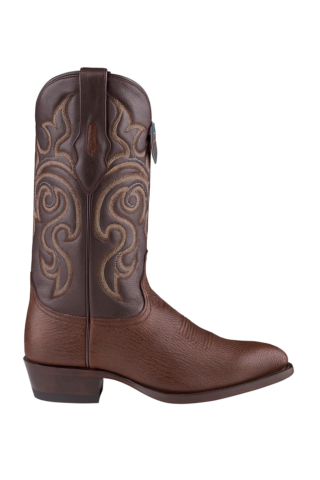 Brown Sharkskin Cowboy Boots J-Toe - EE