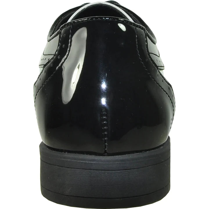 Mens 1920'S Gangster Wing Tip Dress Shoe In Black And White