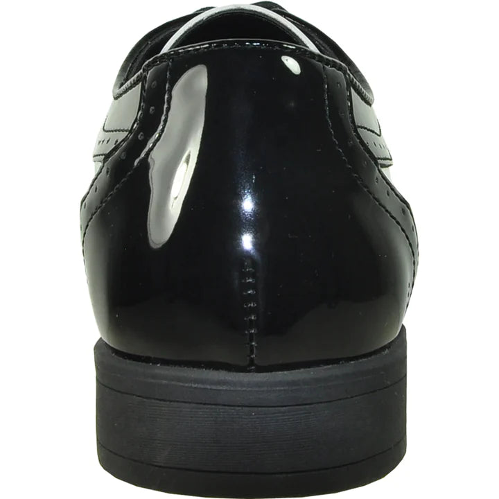 Mens 1920's Gangster Wingtip Dress Shoe In Black & White