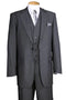 "Grey Pinstripe Wool Feel - Designer Brand Men's Suit with 2 Button Vest"