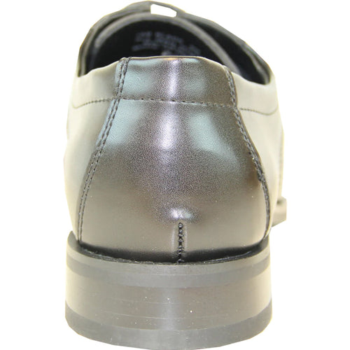 Bravo Mens Plain Round Toe Oxford Dress Shoe in Black