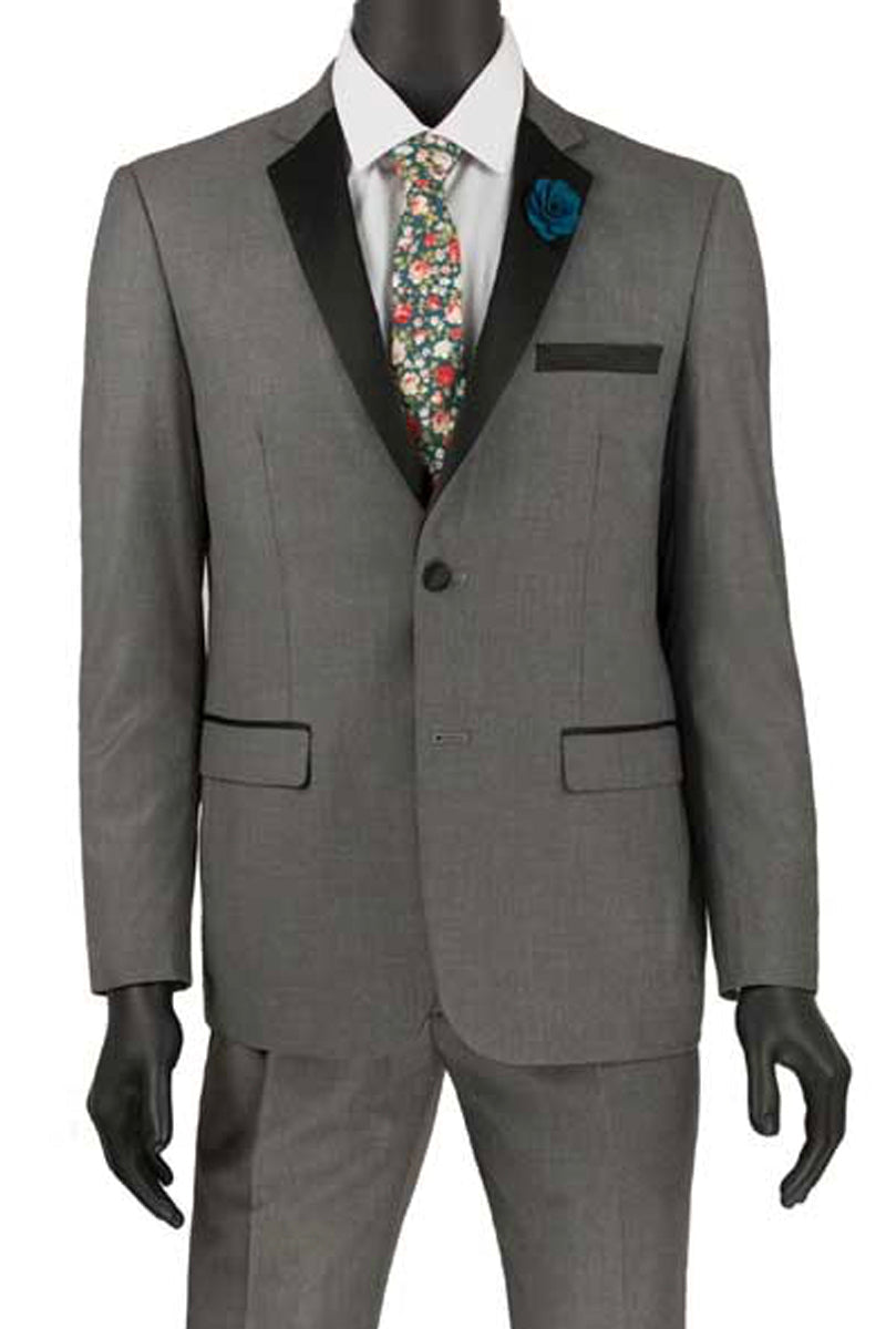 Mens Ultra Slim Fit Tuxedo in Grey - 38 Short