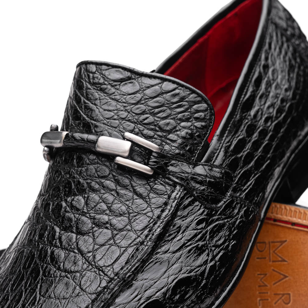 Marco Di Milano Fabro Black Caiman Bit Loafers - 8
