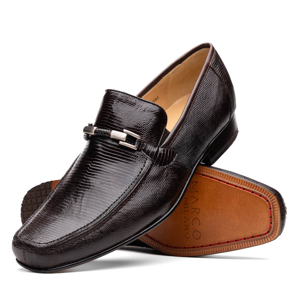 Marco Di Milano Fabro Brown Lizard Bit Loafers - 8