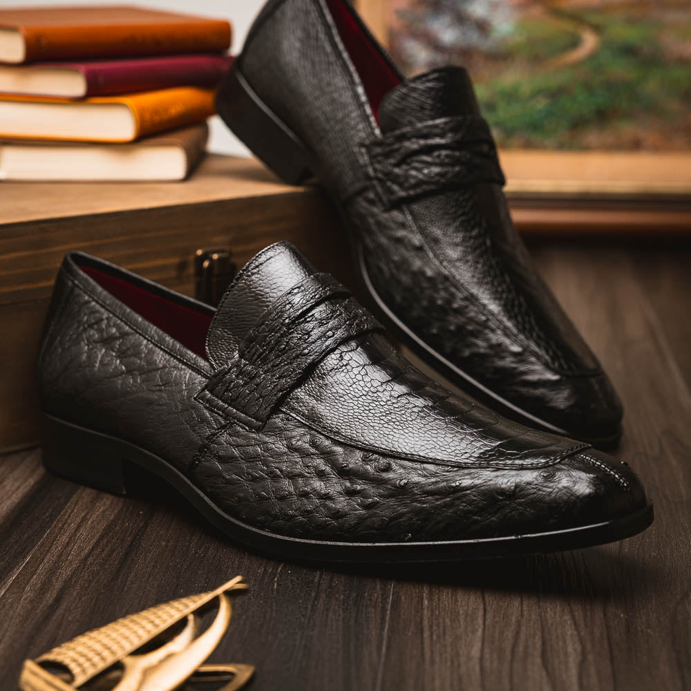 Marco Di Milano Fangio Black Leather Luxury Shoe - 8 USA