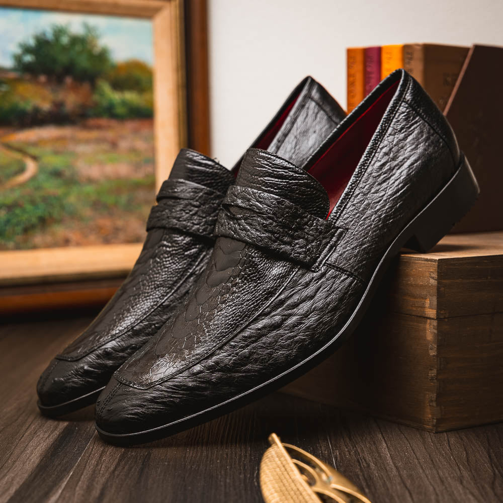 Marco Di Milano Fangio Black Leather Luxury Shoe - 8 USA
