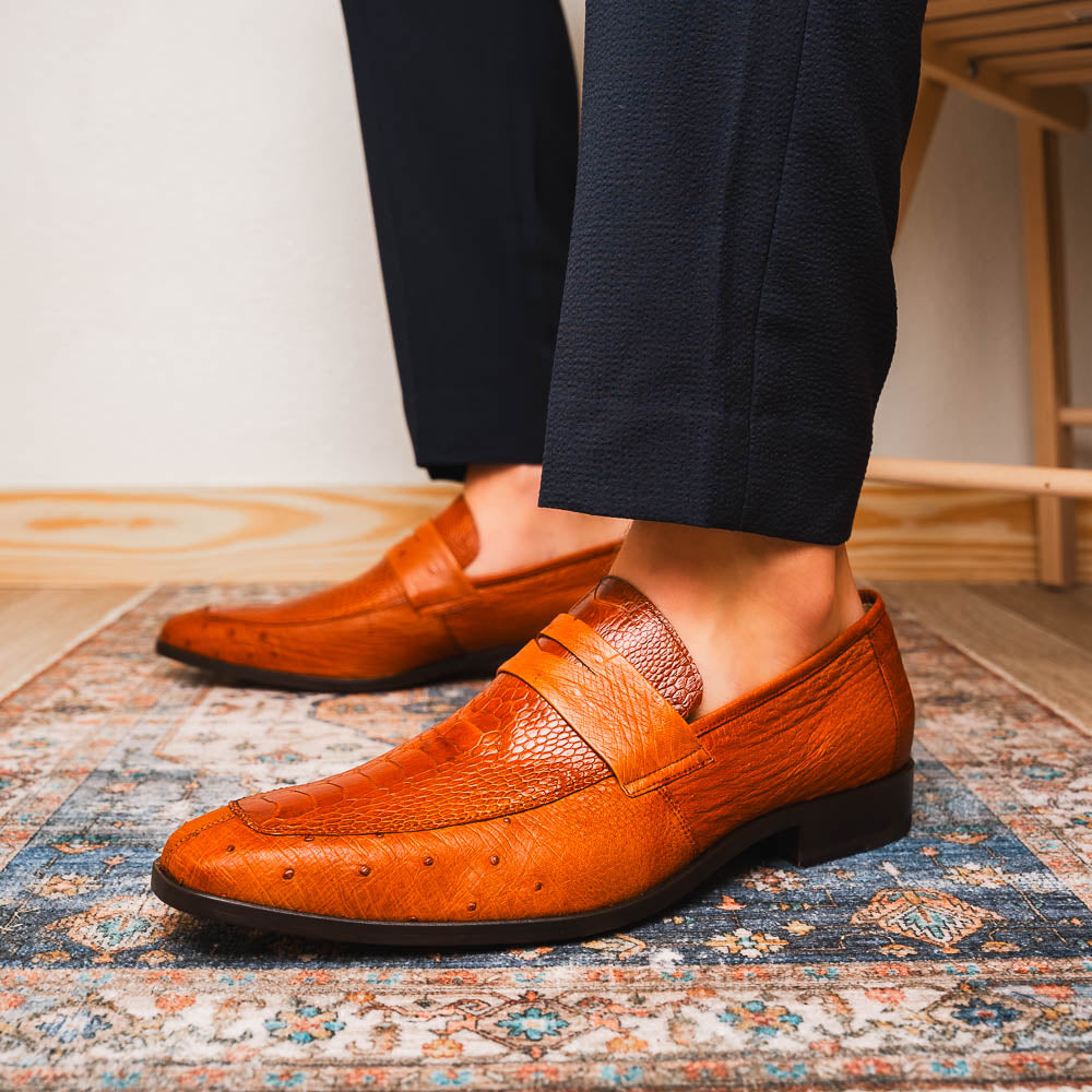 Marco Di Milano Fangio Cognac Leather Luxury Shoe - 11.5 USA