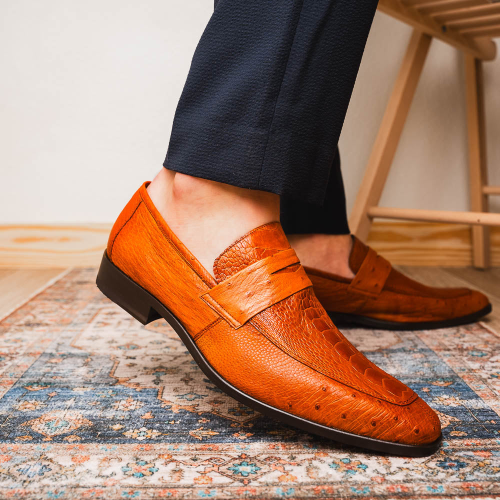 Marco Di Milano Fangio Cognac Leather Luxury Shoe - 11.5 USA