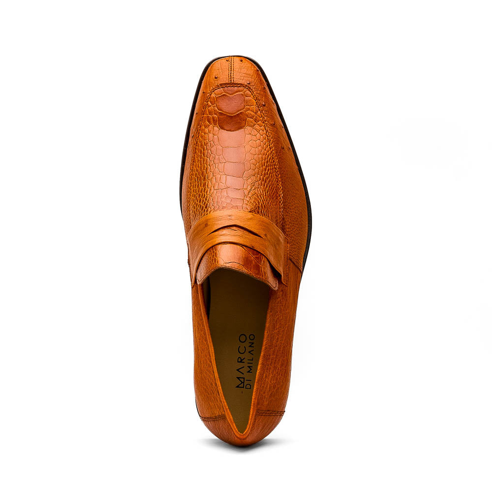 Marco Di Milano Fangio Cognac Ostrich Penny Loafer - 8
