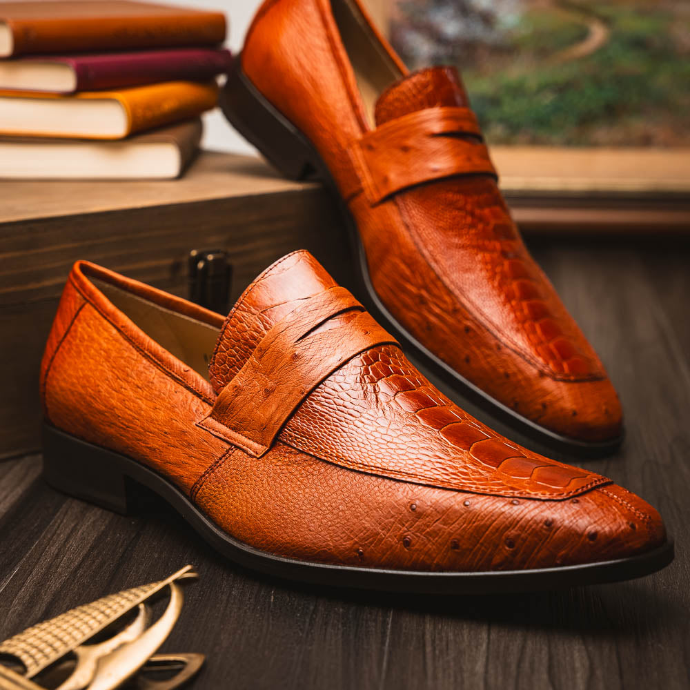 Marco Di Milano Fangio Cognac Leather Luxury Shoe - 11.5 USA