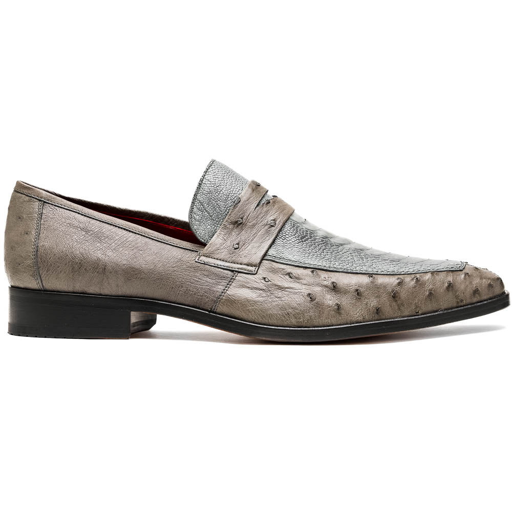 Marco Di Milano Fangio Serpentine Grey Ostrich Penny Loafer - 8