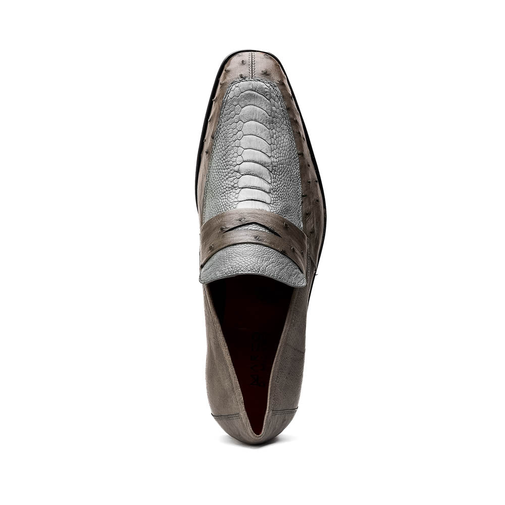 Marco Di Milano Fangio Serpentine Grey Ostrich Penny Loafer - 8