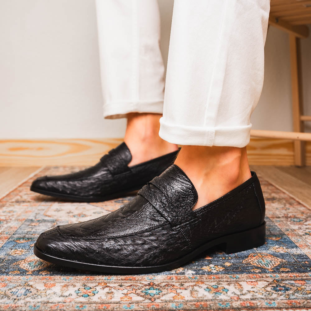 Marco Di Milano Fangio Black Leather Luxury Shoe - 8 USA