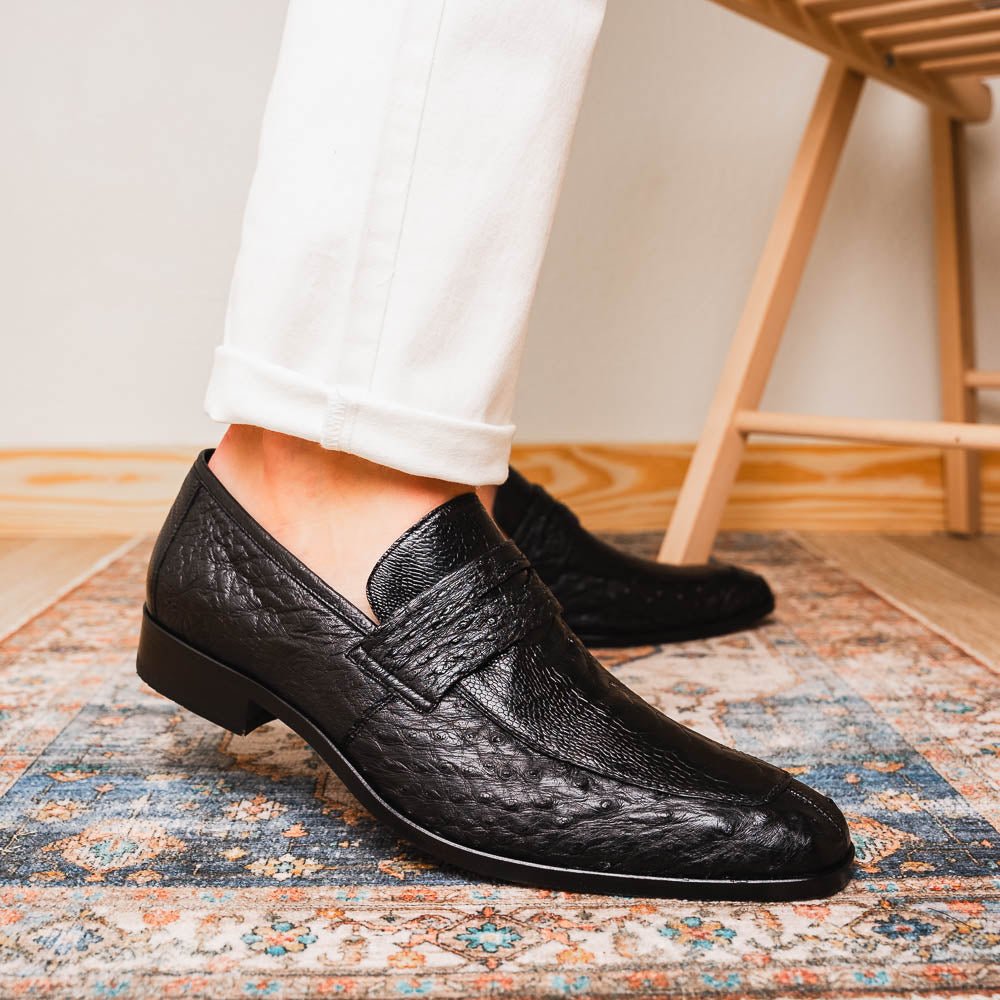 Marco Di Milano Fangio Black Leather Luxury Shoe - 8 USA