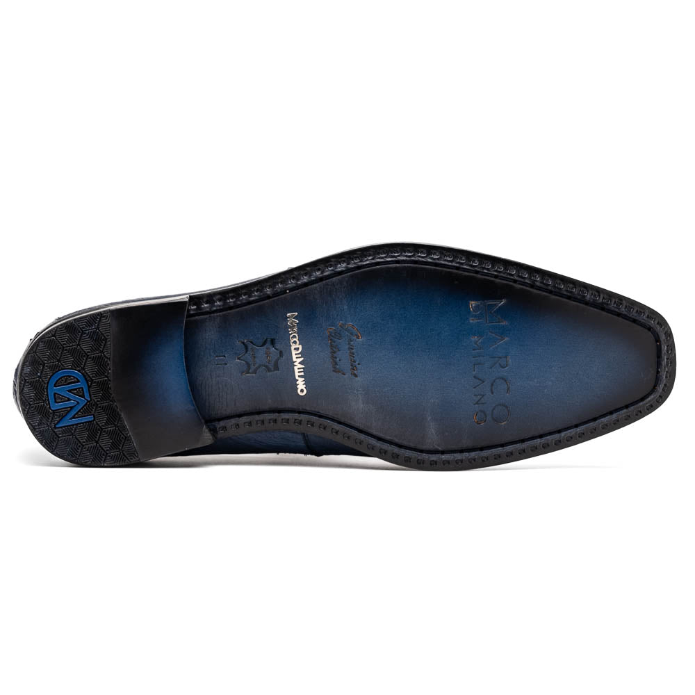 Marco Di Milano Fangio Denim Blue Ostrich Penny Loafer - 8.5