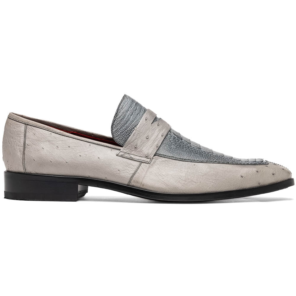Marco Di Milano Fangio Gray Ostrich Penny Loafer - 9