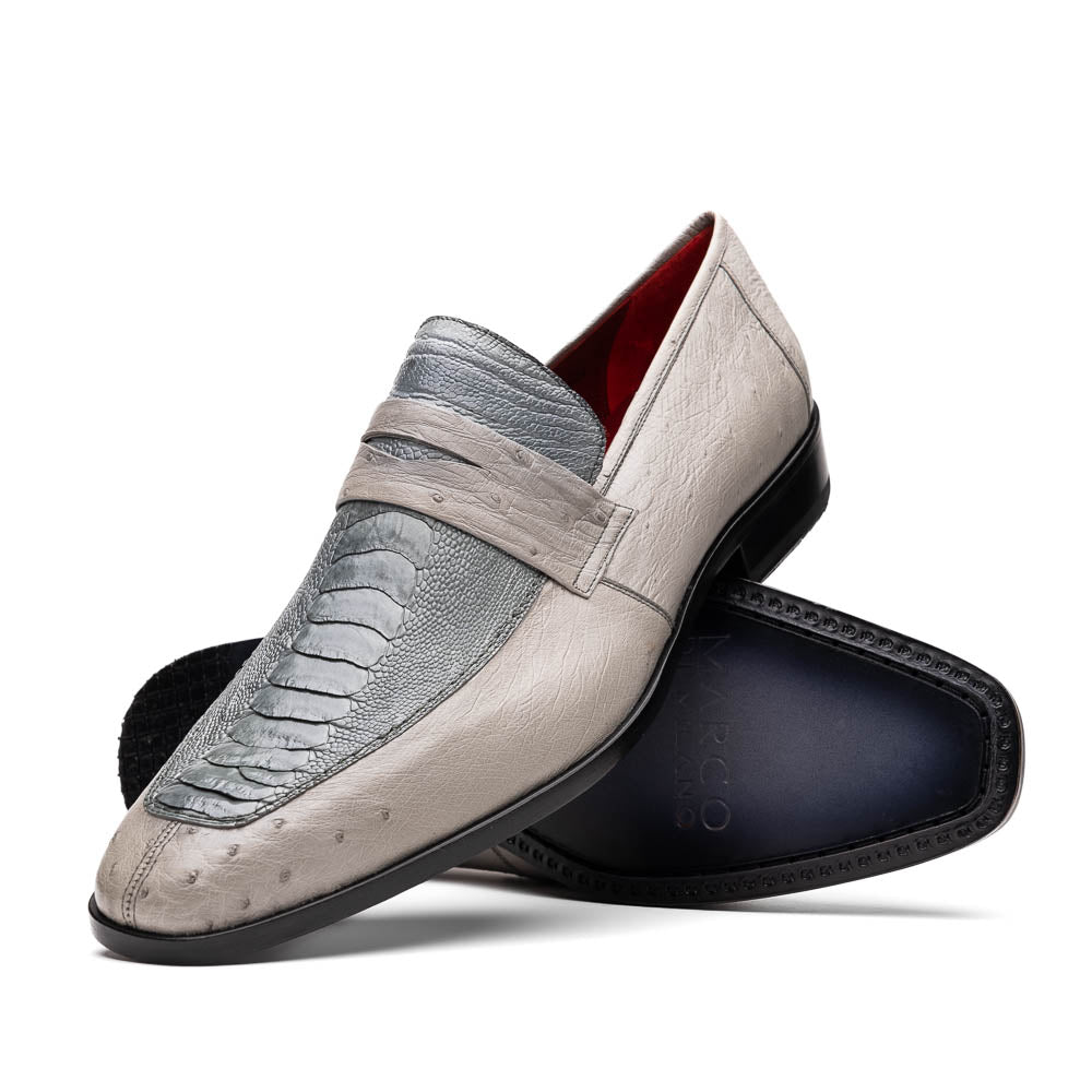 Marco Di Milano Fangio Gray Ostrich Penny Loafer - 9