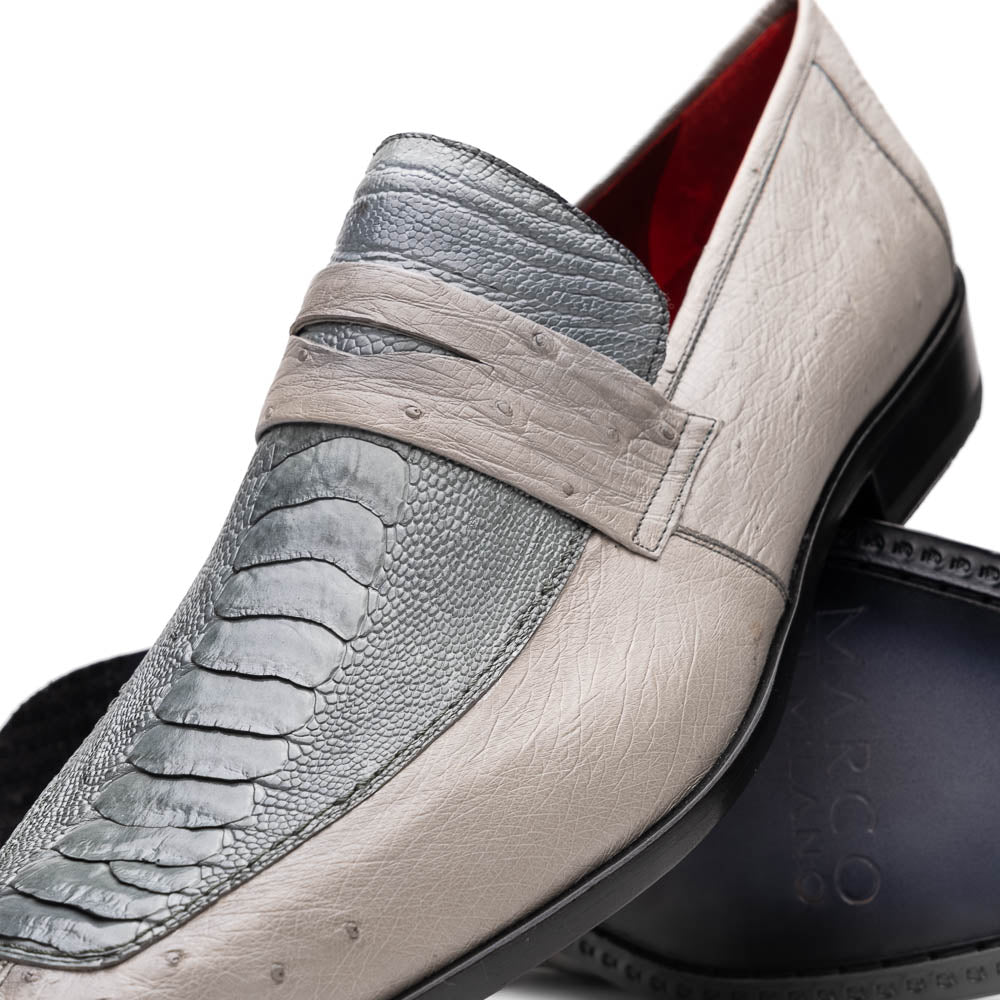 Marco Di Milano Fangio Gray Ostrich Penny Loafer - 9