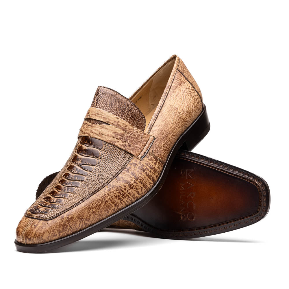 Marco Di Milano Fangio Rust Orix Ostrich Penny Loafer - 8