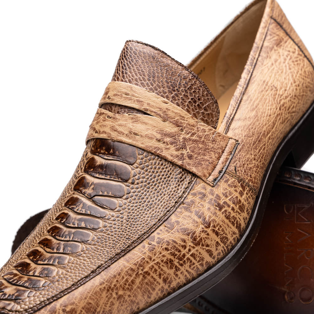 Marco Di Milano Fangio Rust Orix Ostrich Penny Loafer - 8